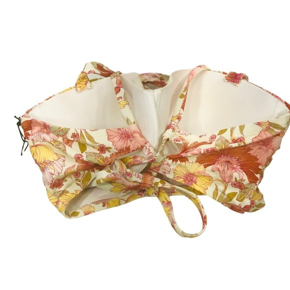 Shade And Shore Women's Sz 38D Underwire Halter Bikini Swim Top Floral Print New - Picture 2 of 12